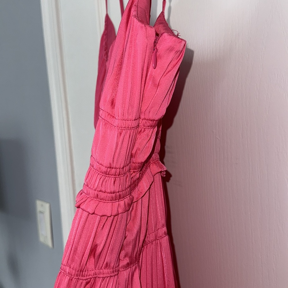 NWT Anthropologie Raspberry Ruched Slip Dress - Picture 5 of 6